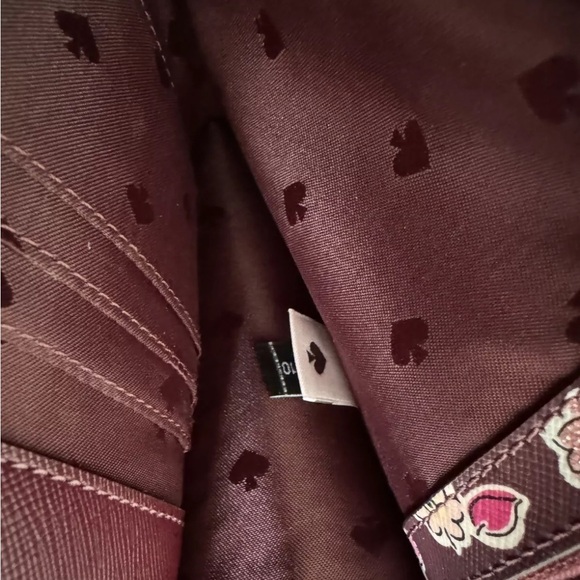 Kate Spade Frosted Floral Tinsel Flap Crossbody Bag/Clutch In Deep Berry - Picture 6 of 10